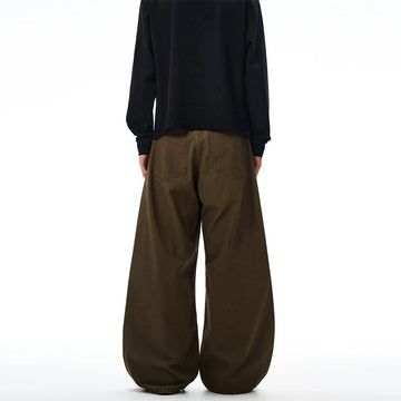 Y2K American Baggy Pants Men's 100% Cotton Fashion Vintage Autumn Wide-leg Casual Trousers Oversize Loose Streetwear